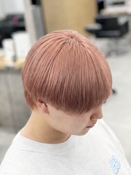 アイトーキョー 渋谷(AI TOKYO) ピンクミルクティーマッシュメンズブリーチメンズハイトーン