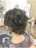 髪がギリギリ結べる方のアップ風のヘアセット♪