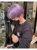 ベル 新宿(Belle)&nbsp;【お客様ヘア】メンズ人気！センターパート&ハイトーンパープル