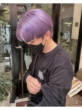 ベル 新宿(Belle) 【お客様ヘア】メンズ人気!センターパート&ハイトーンパープル
