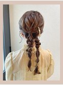 【misa】結婚式/お呼ばれアレンジ/ツイン編みおろし