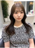 韓国ヘアくびれヘア透明感ブラウンカラー