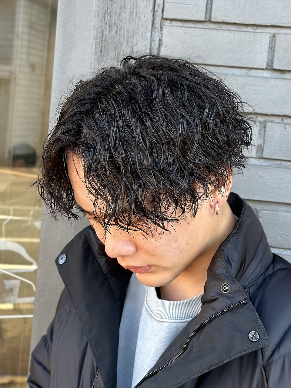 あびあびパーマ センターパート/ツイストスパイラルパーマ/縦落ちパーマ
