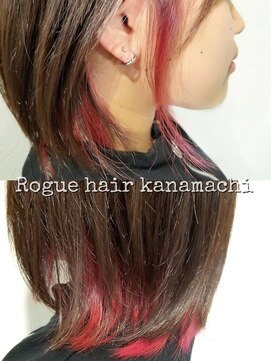 ローグ ヘアー 金町店(Rogue HAIR) 20代30代40代◎ローグ(TAKA)セミディインナカラーレッドピンク