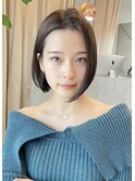ボブ/ミニボブ/切りっぱなしボブ/前下がり/前下がりボブ/韓国