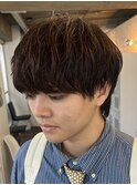 韓国風ニュアンスマッシュウルフシャドウパーマツーブロック原宿