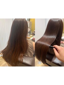 【当店感動No,1の美髪/酸性ストレート】憧れられる程キレイなナチュラルストレート/縮毛を繰り返した髪でも