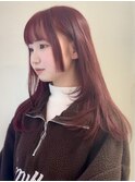 姫カット　レイヤーカット　チェリーレッドs