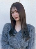 髪質改善 艶髪 ロングレイヤー アッシュブラウン 縮毛矯正 20代