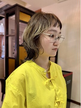 バム 名古屋栄店(BAMM) ブラウン～ベージュでまとめたデザインカラー【坂根】