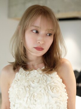 シオン(shion) ブリーチ前髪カットおくれ毛韓国ヘアロング_F1156