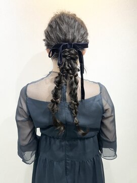 シアー(sheer) 《sheer/大黒》#ヘアセット#編み下ろしツイン