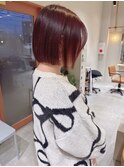 深みボルドー×ボブ