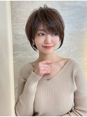 大人ガーリー/レイヤーショート/前髪白髪/20代30代40代50代/池袋