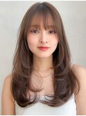 ワンホンレイヤーカットデジタルパーマミルクティーブロンド