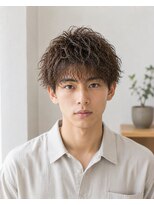 MEN's Baguz MEN'Sカット/ MEN'Sパーマ/ MEN'Sカラー 黒髪マッシュ無造作カール束感ニュアンスパーマ