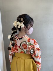 卒業式袴ヘアアレンジ・ポニーテールアレンジ