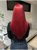 赤髪 レッド ハイトーンカラー 派手髪 ブリーチ　名古屋