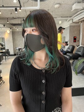 タイドヘアー 高槻店(TIDE HAIR) フェイスフレーミング×グリーン