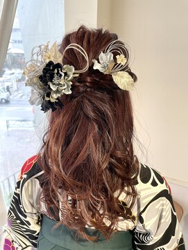 ハーフアップスタイル★卒業式・袴