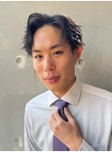 ツイストスパイラルパーマビジネスマンメンズカットメンズパーマ