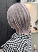 【GEEKS渋谷】ホワイト/ウルフ/レイヤー/顔周りカット/秋カラー
