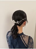 結婚式参列hair set