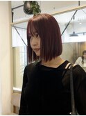 似合わせカットボブ[表参道ケアカラーブリーチなし縮毛矯正]