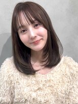 ナナローネス 渋谷(nana loness)&nbsp;ミディアムレイヤー　レイヤーカット　まろやかカラー　顔まわり