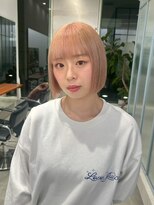 ガリカ 大名(Gallica) 切りっぱなしボブにハイトーンピンクベージュ