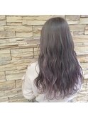ホワイトグレージュ×ラベンダーハイライト