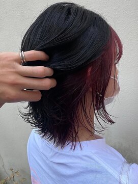 キコエル 三軒茶屋(kikoeru) 大人かわいいフロントインナーレッドカラー[三軒茶屋]