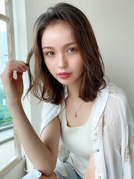 アフロート ディル(AFLOAT D'L) AFLOAT/矢田菜津紀/表参道/レイヤーくびれセミディ/ブラウン