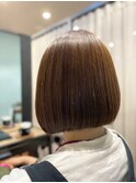 切りっぱなし/ボブ/ベージュ