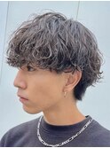 渋谷メンズマッシュウルフカットシャドウパーマ緩め波巻きパーマ