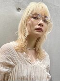 下北沢タッセルボブデザインカラー切りっぱなしボブミディアム◆