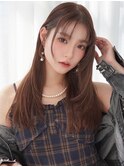 ANGELICA 大人かわいい マロンベージュ　顔まわりレイヤー