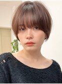 【Say.福岡】ひし形ショートボブ×ベージュブラウン×小顔効果