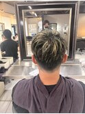 メンズハイライトメッシュ　ニュアンスパーマ　シャドウパーマ