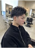 アップバング　テーパーフェードカット