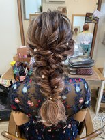 ロカット サロン(Roquat Salon)&nbsp;ロング編みおろしアレンジ【ヘアセット　立川/立川南/国分寺】