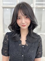 アリュウル 表参道 青山(Allure) フェザーバングおくれ毛カーキグレージュくびれレイヤー/千葉