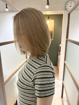 ネウィ 国分寺(newi) アゴラインボブスタイル/ハイトーンベージュ/髪質改善