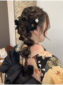 成人式/ヘアセット/ヘアアレンジ/たまねぎヘア/ツインテール