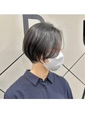 ショートボブマッシショート/前髪/イメチェン/グレージュカラー