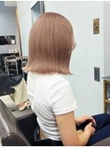 ダブルカラー外ハネボブインナーカラーハイライトケアブリーチ