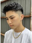 ジェットバングスキンフェードアップバングショート