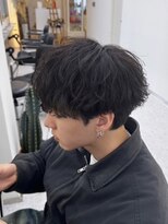 メンズカット リア(Men’s cut riah)&nbsp;センターパートニュアンスパーマスパイラルパーマメンズパーマ