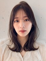 シースルーバング大人可愛いくせ毛風カールデジタルパーマ