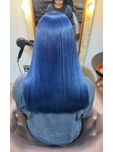 ディープブルー×ケアブリーチダブルカラー×トリートメント